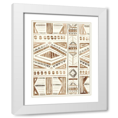 Tribal Impressions II White Modern Wood Framed Art Print with Double Matting by Vess, June Erica