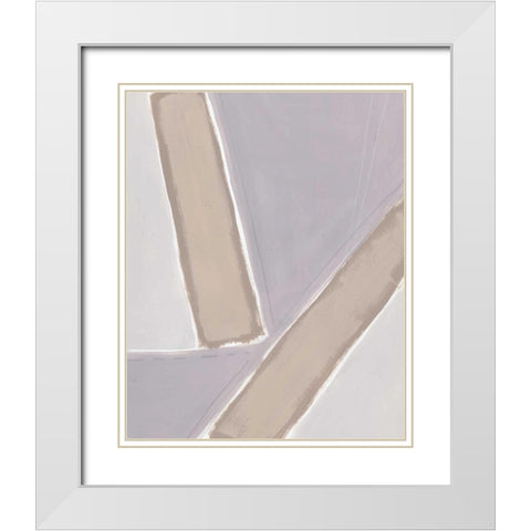 Neutral Impact II White Modern Wood Framed Art Print with Double Matting by Vess, June Erica