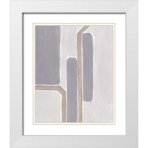 Neutral Impact IV White Modern Wood Framed Art Print with Double Matting by Vess, June Erica
