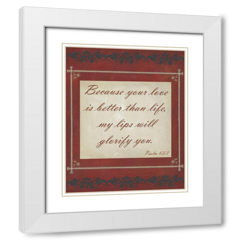 More Than Words V White Modern Wood Framed Art Print with Double Matting by Studio W