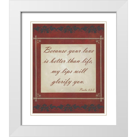 More Than Words V White Modern Wood Framed Art Print with Double Matting by Studio W