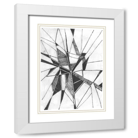 Symbol Imprint II White Modern Wood Framed Art Print with Double Matting by Vess, June Erica
