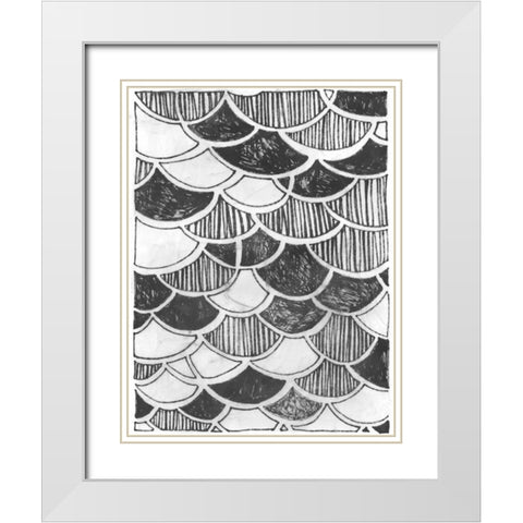 Symbol Imprint III White Modern Wood Framed Art Print with Double Matting by Vess, June Erica
