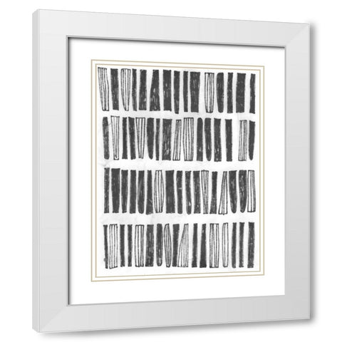 Symbol Imprint IV White Modern Wood Framed Art Print with Double Matting by Vess, June Erica
