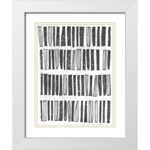 Symbol Imprint IV White Modern Wood Framed Art Print with Double Matting by Vess, June Erica