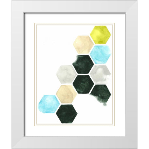 Hazed Honeycomb I White Modern Wood Framed Art Print with Double Matting by Popp, Grace