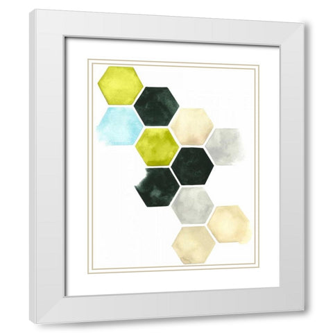 Hazed Honeycomb II White Modern Wood Framed Art Print with Double Matting by Popp, Grace