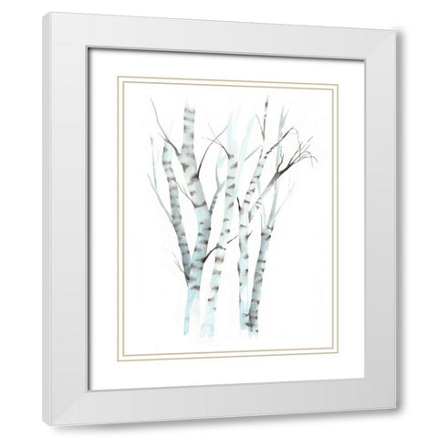 Aquarelle Birches II White Modern Wood Framed Art Print with Double Matting by Popp, Grace