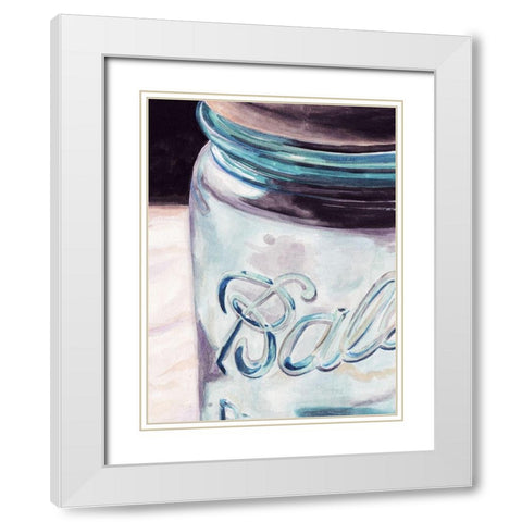 Custom Mason Jar II (ASH) White Modern Wood Framed Art Print with Double Matting by Redstreake