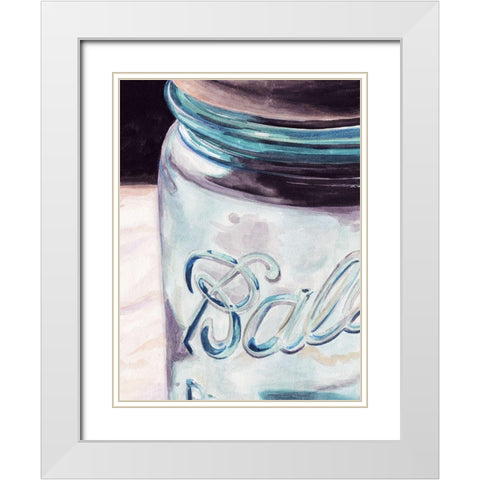 Custom Mason Jar II (ASH) White Modern Wood Framed Art Print with Double Matting by Redstreake