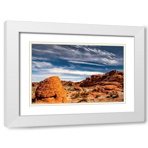 Valley of Fire White Modern Wood Framed Art Print with Double Matting by Head, Danny