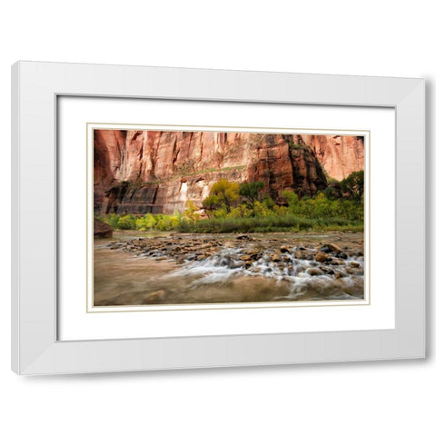 Water and Stone White Modern Wood Framed Art Print with Double Matting by Head, Danny
