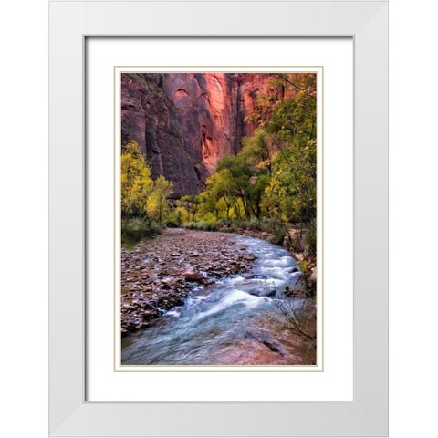 Looking Upstream II White Modern Wood Framed Art Print with Double Matting by Head, Danny