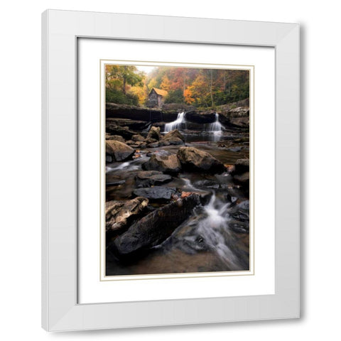 Glade Creek White Modern Wood Framed Art Print with Double Matting by Head, Danny