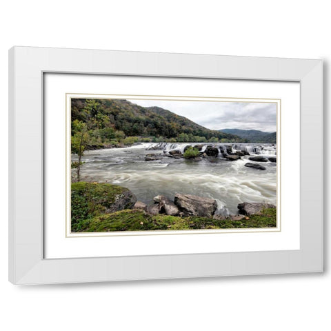 Sandstone Falls II White Modern Wood Framed Art Print with Double Matting by Head, Danny