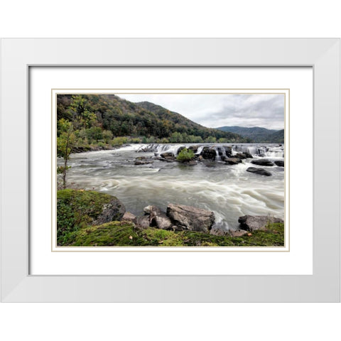 Sandstone Falls II White Modern Wood Framed Art Print with Double Matting by Head, Danny
