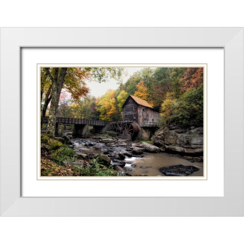 Glade Creek Mill White Modern Wood Framed Art Print with Double Matting by Head, Danny