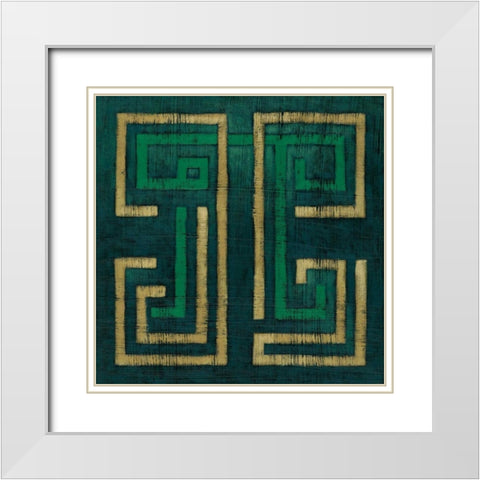 Emerald Diversion I White Modern Wood Framed Art Print with Double Matting by Zarris, Chariklia