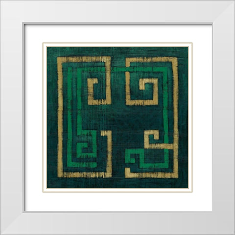 Emerald Diversion II White Modern Wood Framed Art Print with Double Matting by Zarris, Chariklia