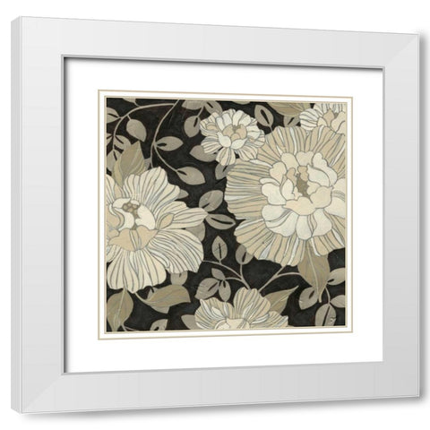Garden Noir I White Modern Wood Framed Art Print with Double Matting by Vess, June Erica
