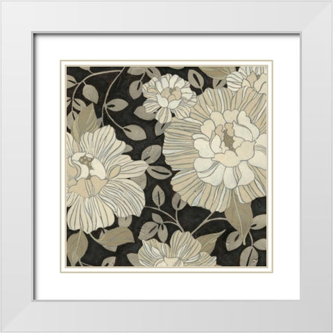 Garden Noir I White Modern Wood Framed Art Print with Double Matting by Vess, June Erica