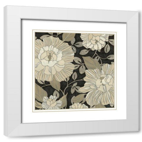 Garden Noir II White Modern Wood Framed Art Print with Double Matting by Vess, June Erica