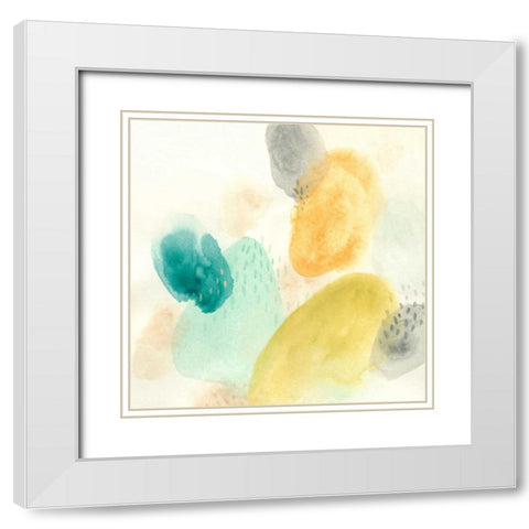 River Stones II White Modern Wood Framed Art Print with Double Matting by Vess, June Erica