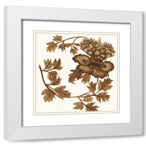 Tapestry Floral II White Modern Wood Framed Art Print with Double Matting by McCavitt, Naomi