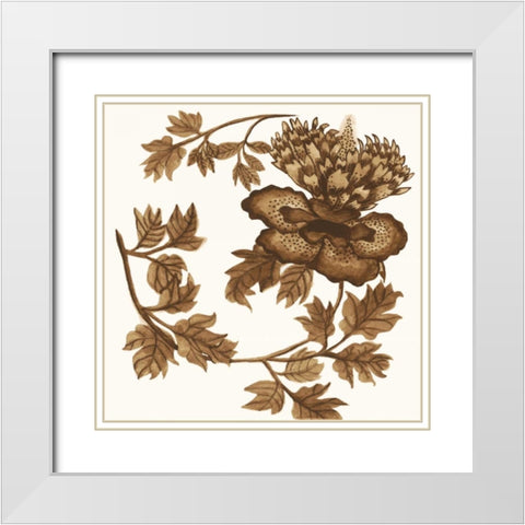 Tapestry Floral II White Modern Wood Framed Art Print with Double Matting by McCavitt, Naomi