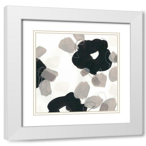 Kinetic Flora I White Modern Wood Framed Art Print with Double Matting by Vess, June Erica
