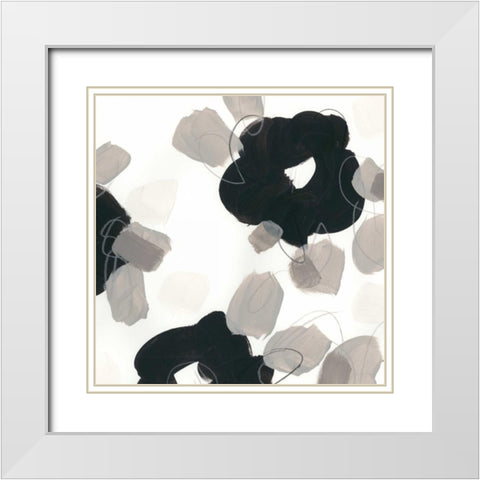 Kinetic Flora I White Modern Wood Framed Art Print with Double Matting by Vess, June Erica