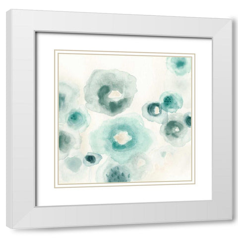 Aquatic Garden I White Modern Wood Framed Art Print with Double Matting by Vess, June Erica