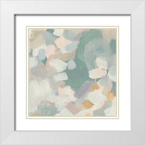 Sage Currents I White Modern Wood Framed Art Print with Double Matting by Vess, June Erica