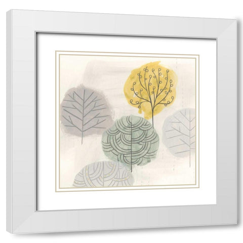 Forest Treasure I White Modern Wood Framed Art Print with Double Matting by Vess, June Erica