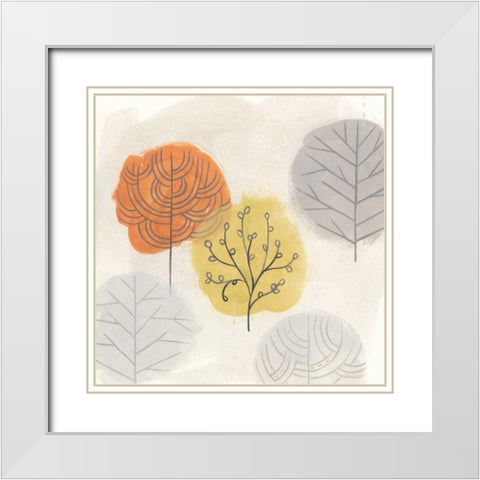 Forest Treasure III White Modern Wood Framed Art Print with Double Matting by Vess, June Erica