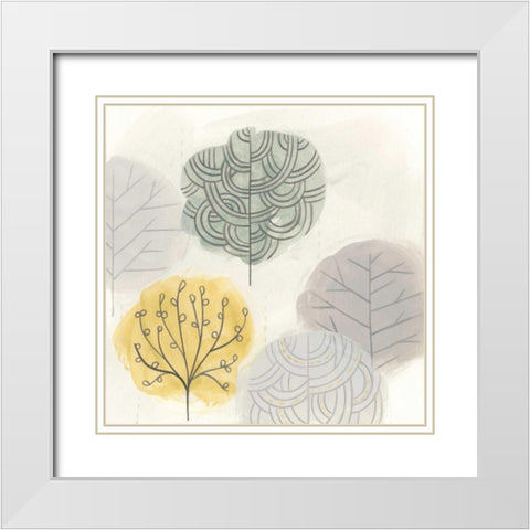 Forest Treasure IV White Modern Wood Framed Art Print with Double Matting by Vess, June Erica