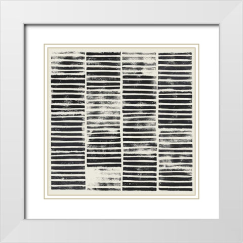 Stripe Block Prints I White Modern Wood Framed Art Print with Double Matting by Popp, Grace
