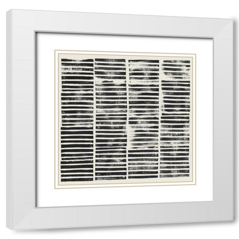 Stripe Block Prints II White Modern Wood Framed Art Print with Double Matting by Popp, Grace