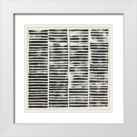 Stripe Block Prints II White Modern Wood Framed Art Print with Double Matting by Popp, Grace