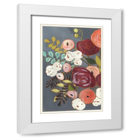 Wistful Bouquet II White Modern Wood Framed Art Print with Double Matting by Popp, Grace
