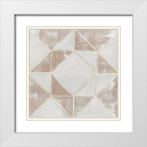 Geometric Veil I White Modern Wood Framed Art Print with Double Matting by Popp, Grace