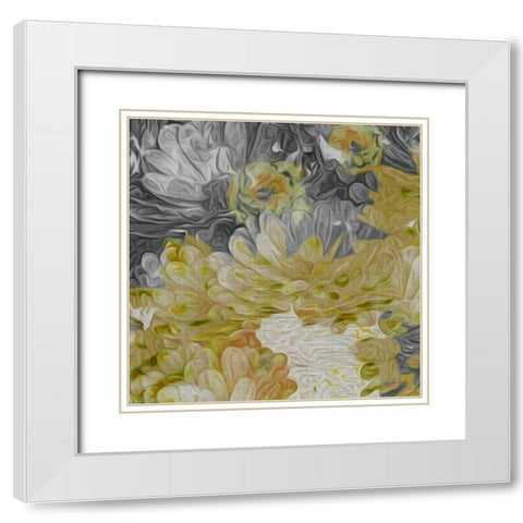 Mums in Sun III White Modern Wood Framed Art Print with Double Matting by Burghardt, James