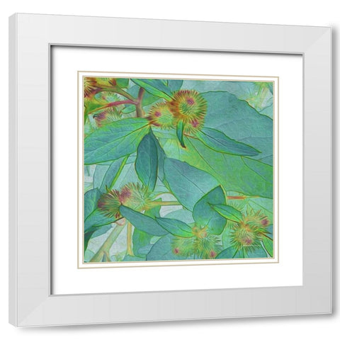 Prickley Tiles I White Modern Wood Framed Art Print with Double Matting by Burghardt, James