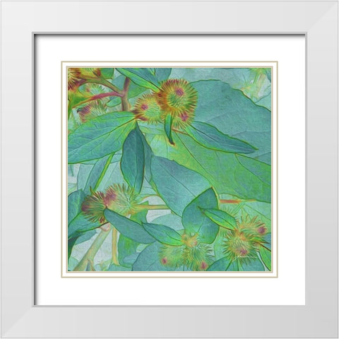 Prickley Tiles I White Modern Wood Framed Art Print with Double Matting by Burghardt, James