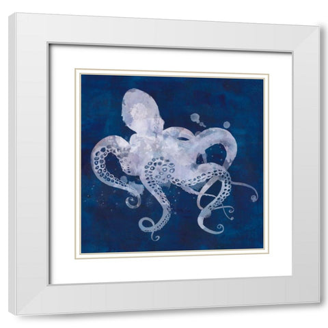 Octopus Shadow I White Modern Wood Framed Art Print with Double Matting by Popp, Grace