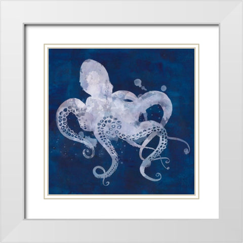 Octopus Shadow I White Modern Wood Framed Art Print with Double Matting by Popp, Grace