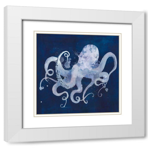 Octopus Shadow II White Modern Wood Framed Art Print with Double Matting by Popp, Grace