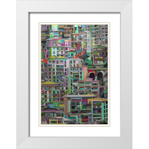 Stack I White Modern Wood Framed Art Print with Double Matting by Burghardt, James