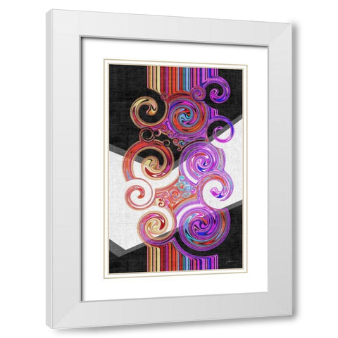 Twirl II White Modern Wood Framed Art Print with Double Matting by Burghardt, James