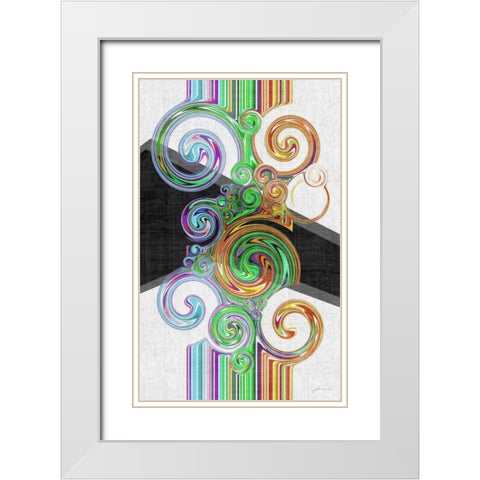 Twirl III White Modern Wood Framed Art Print with Double Matting by Burghardt, James